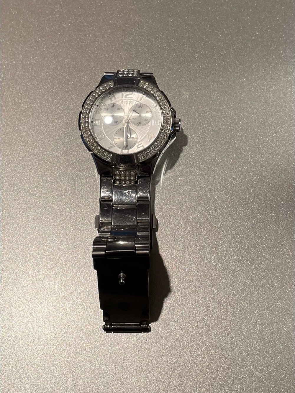 Guess Silver Crystal Accent Women's Watch